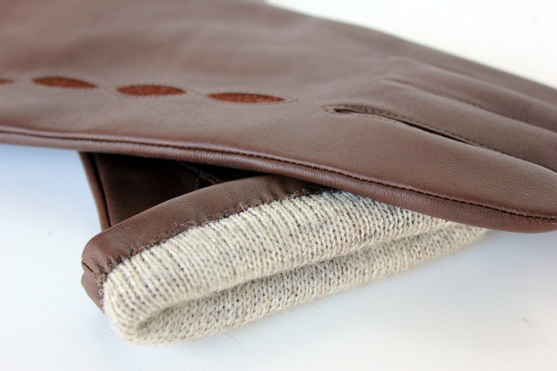 Women Leather Gloves Made With Brown Sheepskin Leather. Etsy