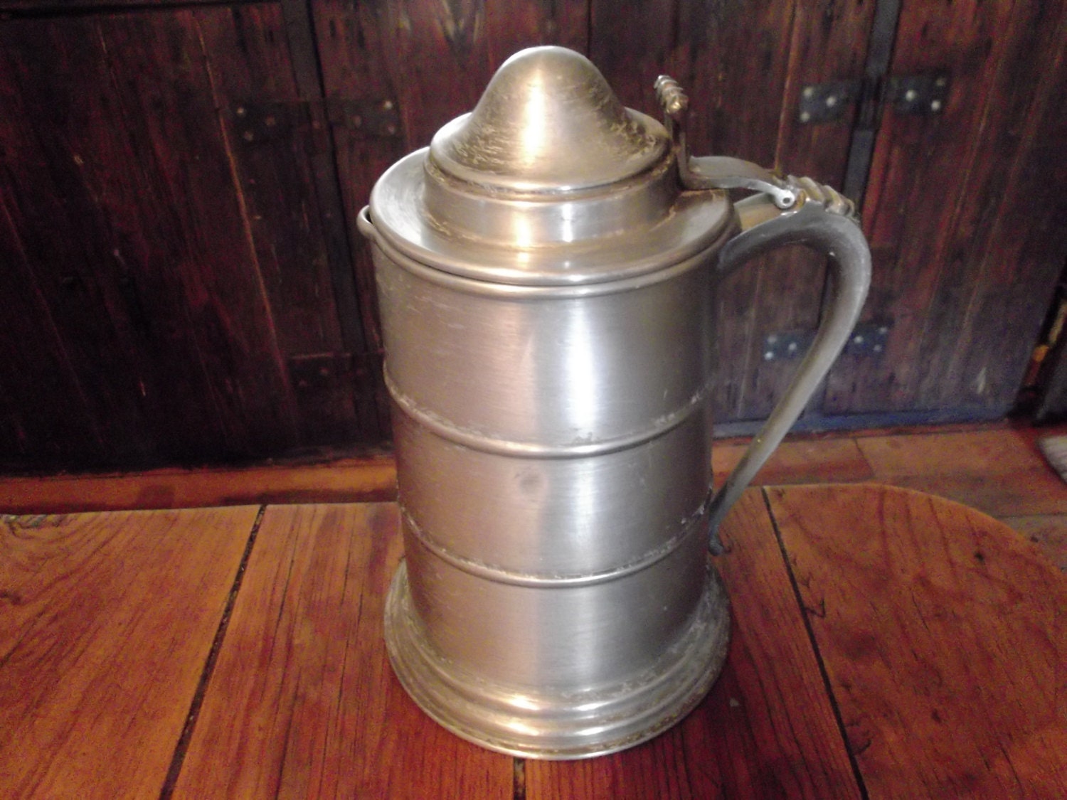 LARGE vintage METAL PITCHER beer jug antique barware home Etsy