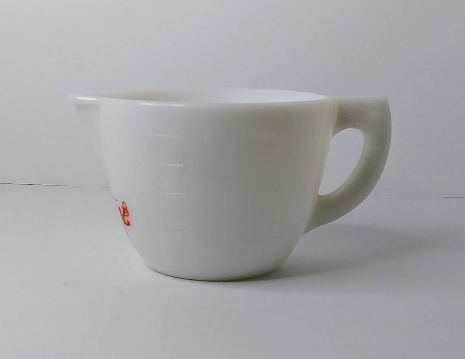 Glasbake Mckee Milk Glass Measuring Cup Red Sailboat Etsy