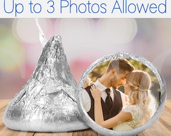 Photo Candy Stickers for Hershey Kisses® | Wedding Anniversary Bridal Shower Pet Dog Wedding | Chocolate Kiss Stickers Labels Party Favors