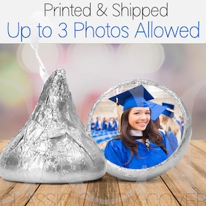 Photo Candy Stickers for Hershey Kisses® | Birthday Graduation Anniversary Baby Shower Bridal Wedding Pet Picture Party Favor Decorations