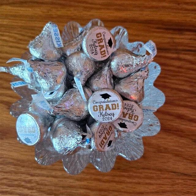 252 PCS Personalized Graduation Candy Stickers - Custom Name & Year Labels For Hershey's Kisses, Grad Party Favors - View #5