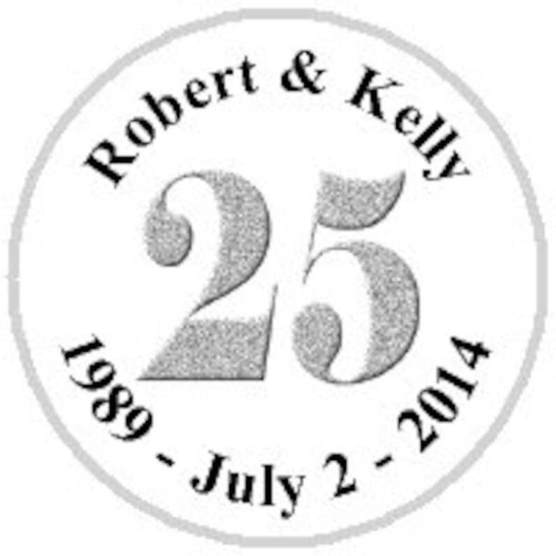 25th Silver Anniversary 108 Candy Stickers - fits Hershey Kisses® - 108 stickers per sheet image 1
