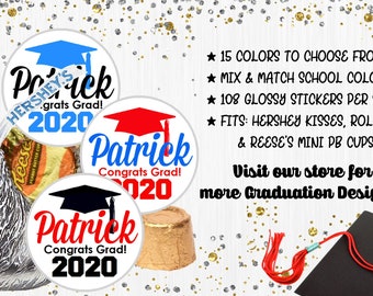 252 PCS Personalized Graduation Candy Stickers - Custom Name & Year Labels For Hershey's Kisses, Grad Party Favors - View #7