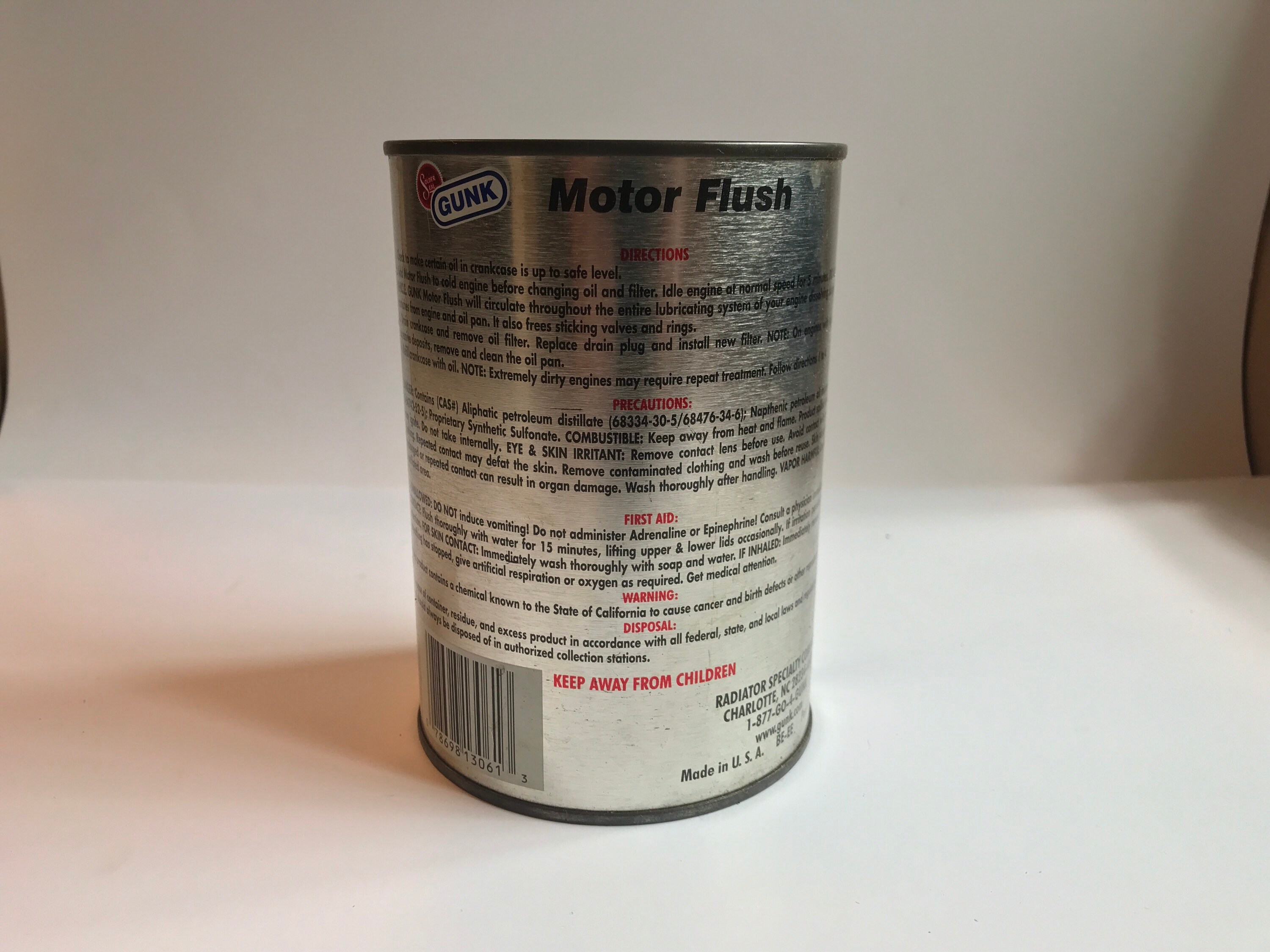 Gunk Motor Flush Quart Oil Antifreeze Can Etsy