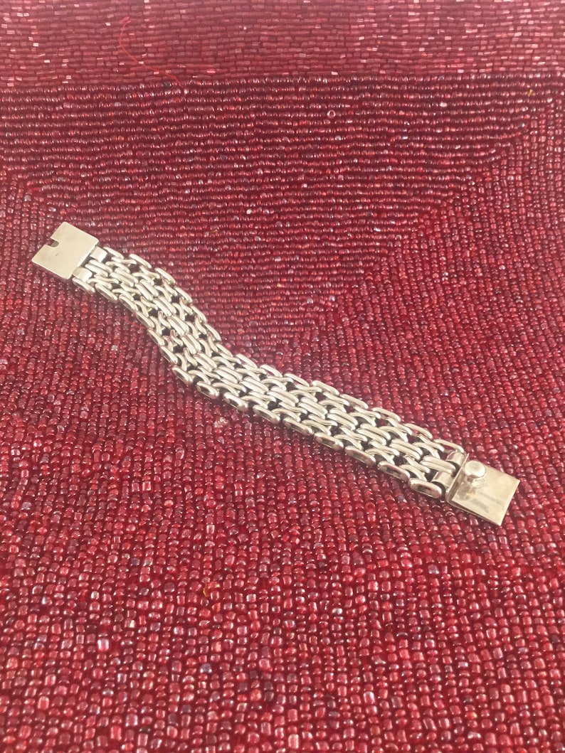 Wide Heavy Sterling Bracelet