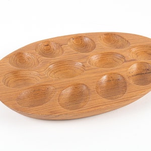 Server dish, teak, turned, square, denmark