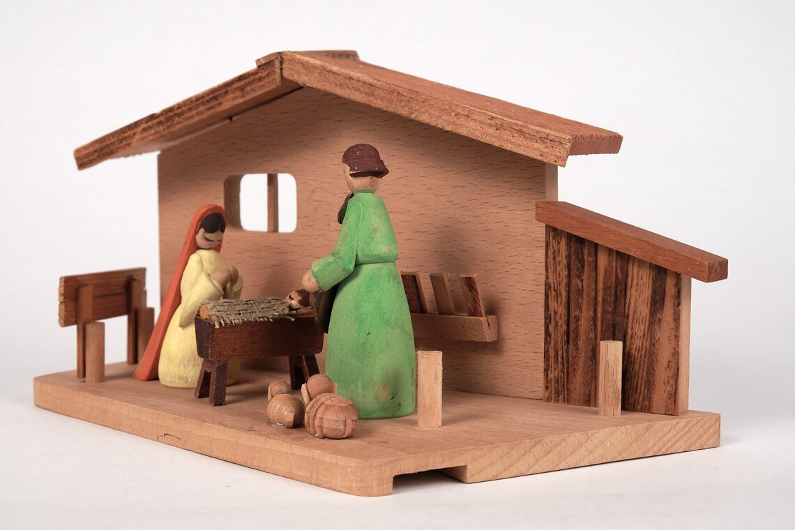 Weihnachtskrippe Erzgebirge geschnitzt vintage DDR  Etsy