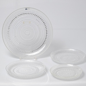 four plates &quot;Kastehelmi&quot; or &quot;dewpearl&quot;, Iittala finnish vintage mid-century