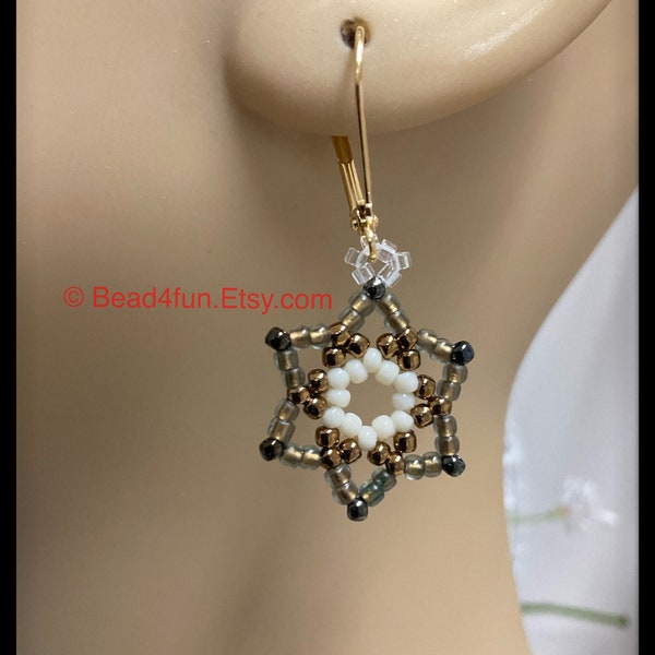 Seed Beaded Star Earrings Western Inner Witch Boho Fashion Mystical Gift For Her Statement Earrings Trendsetter Boho Fashion Bead4fun