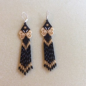 Seed Beaded Butterfly Fringe Earrings, Brick Stitch Earrings, Butterfly Earrings, Gift For Her, Eye-Catching Earrings, Bead4fun
