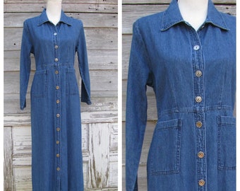 blue jean dress with pockets