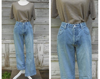 90s y2k Xhilaration Blue Denim Flare Jeans/Bootcut Jeans/Button Fly Denim Jeans/30 waist