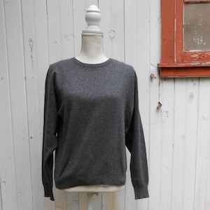 vintage Cashmere Wool Sweater/Gray Pullover Sweater/Womens Wool Sweater/size M