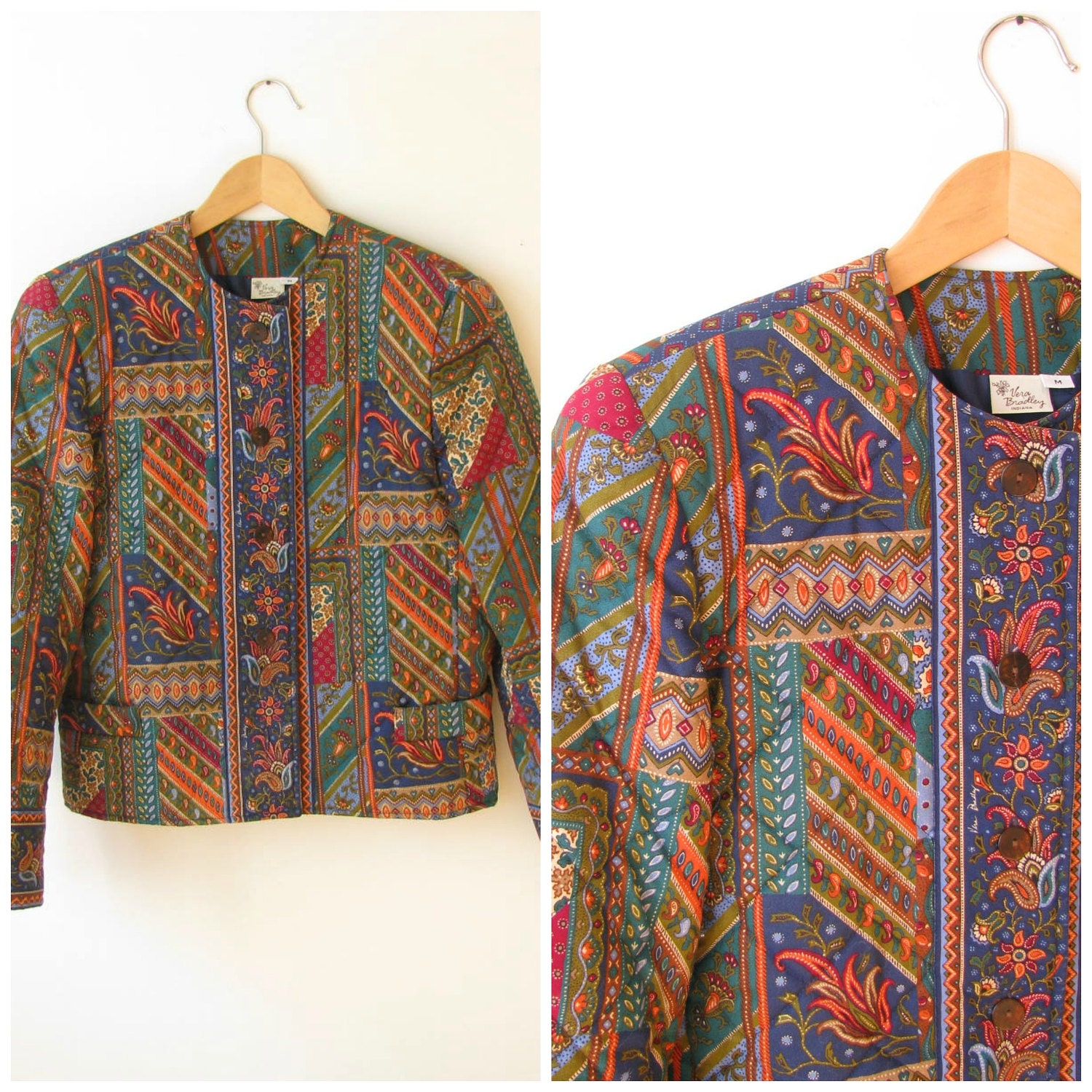 SALE Vintage Vera Bradley Quilted Jacket // Vera Bradley Rare Etsy