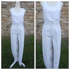 90s Khaki Chinos/High Waisted Pants/Pleated Khakis/Minimal Cotton Trousers/30 waist