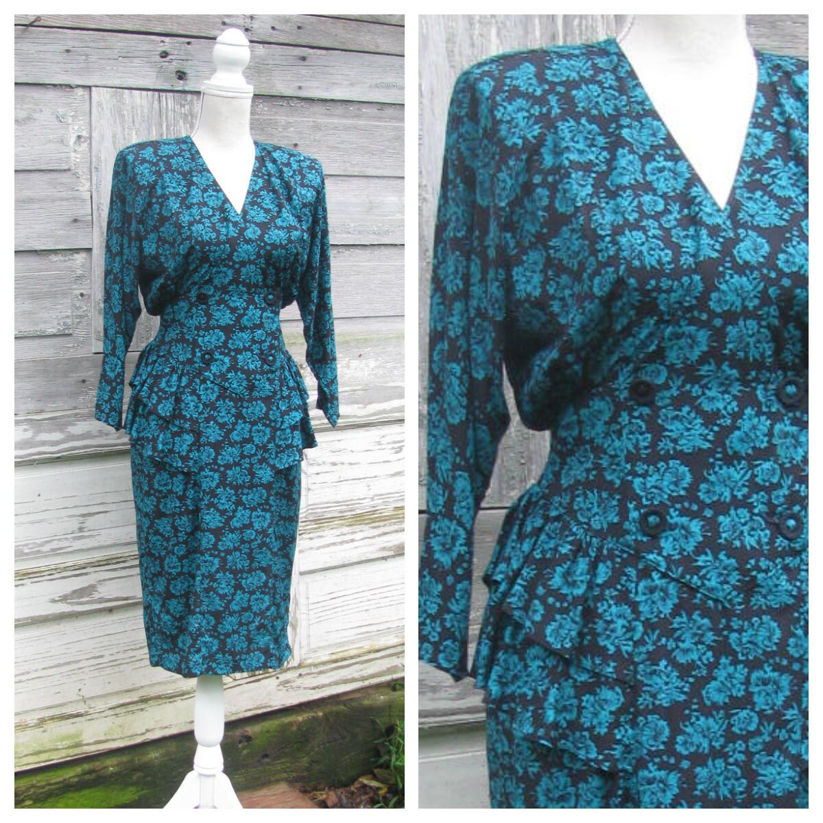 teal peplum dress