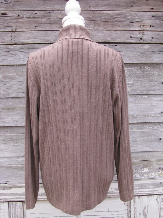 vintage Cotton Turtleneck/Brown Long Sleeve Top/s… - image 5