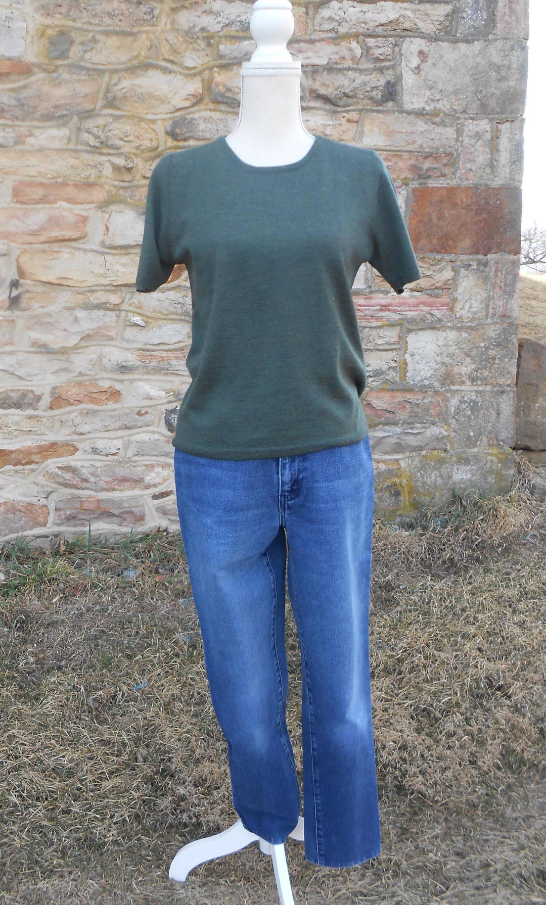 GARCIA SAGE Green Short Sleeve Pullover Knit