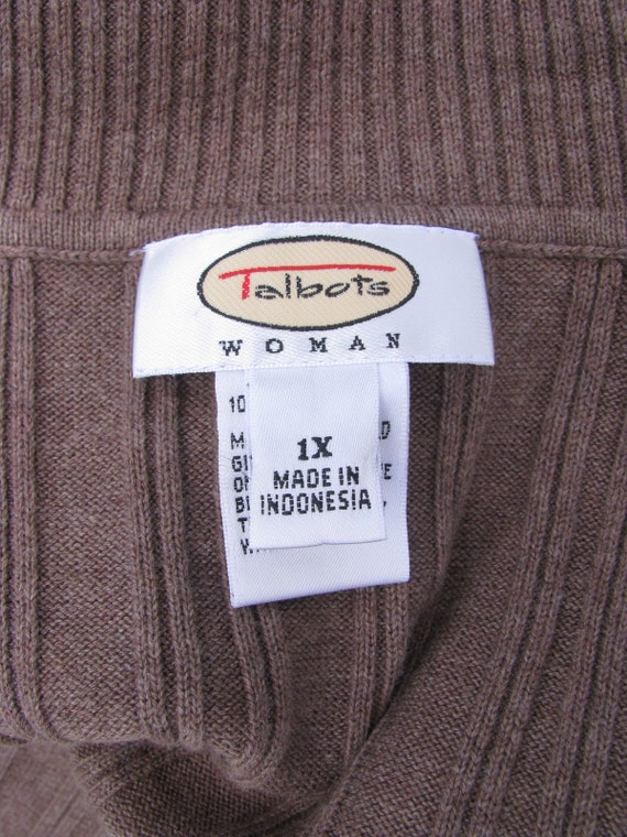 vintage Cotton Turtleneck/Brown Long Sleeve Top/s… - image 7