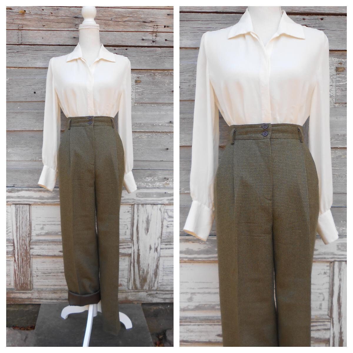 Vintage 1980s Haggar Double Knit Wool Slacks Size 38x32
