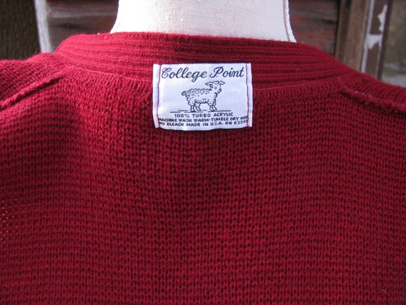 vintage Knit Button Down Sweater Vest/Cranberry R… - image 8