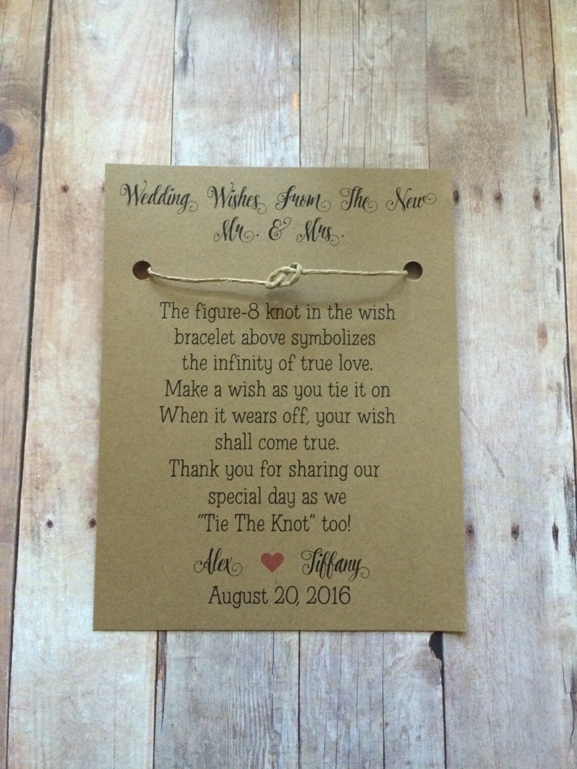 Tie the Knot Wedding Favors True Love Knot Make a Wish Etsy