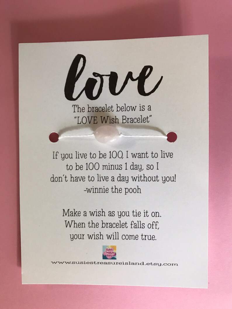 LOVE Wish Bracelet Card Make a wish Wishing to find LOVE