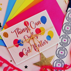 Lyrical Lockdown Cartolina Kit (Collezione 3) - Stampe Lirica A6, Citazione di Arte Musicale Illustrata, Cartolina Canzone Colorata, Cartolina con buste
