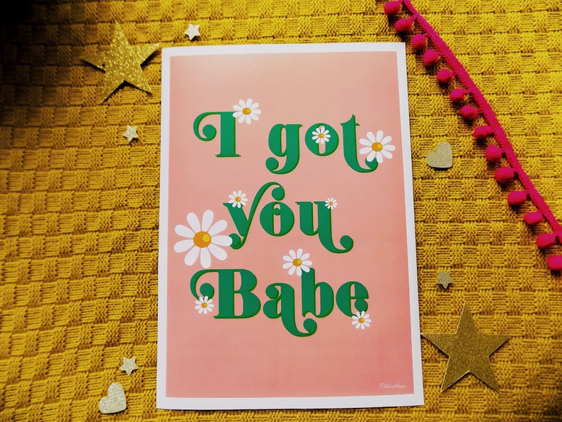 I Got You Babe Sonny & Cher Lyric A4 / A3 Print Etsy I Got You Babe Sonny & Cher Lyric A4 / A3 Print Etsy