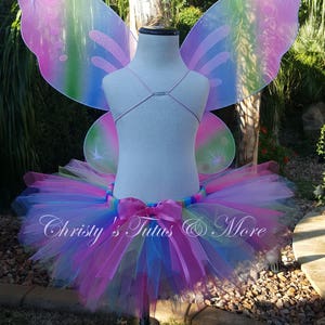 TAILLE 6-12 Rainbow Fairy Tutu/papillon tutu robe/papillon robe de fée papillon/fée costume/Fairy Tutu dress/lutin tutu