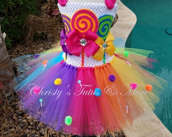 Candy Land tutu dress/Costume Tutu Dress/Candy Themed Tutu Dress/Candy dress/Candy tutu/Candyland tutu/candyland costume/Candy costume/