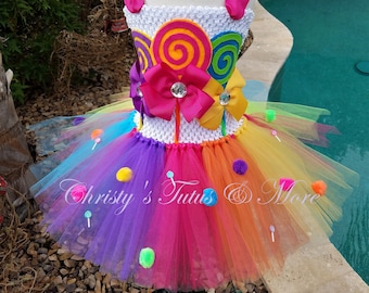 Candy Land tutu dress/Costume Tutu Dress/Candy Themed Tutu Dress/Candy dress/Candy tutu/Candyland tutu/candyland costume/Candy costume/