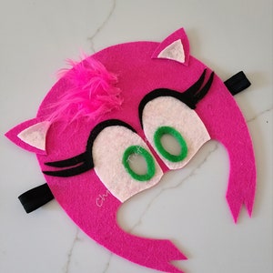 Amy Rose-masker/Egelgezicht/Egelkostuum meisje/Roze egelpersonage/elastisch masker/Elastisch masker kostuum/Amy-masker/Amy face/Amy-kostuum