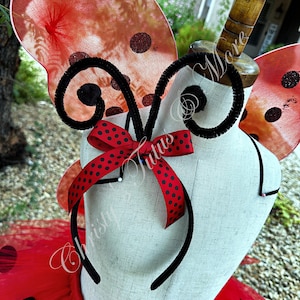 Lady Bug Headband, Lady Bug Antenna, Lady Bug Ears, Lady bug costume, Lady Bug accessory, Lady bug headpiece, Ladybug, Ladybird, Lady Bird