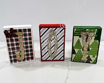 Bloques de alegría, bloques navideños, decoración navideña, decoración de mesa, letrero de alegría, letras de alegría, decoración de invierno, Navidad de madera, letrero de mesa, alegría