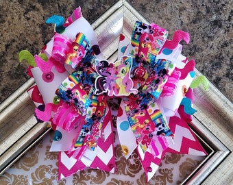 My Little Pony hair bow/My Little Pony bow stack/My Little Pony themed hair bow/My Little Pony themed bow stack/My Little Pony