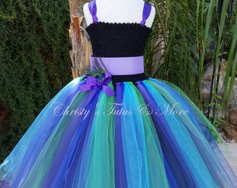 Peacock inspired tutu dress/Peacock tutu dress/Peacock Costume/Peacock feather dress/Peacock outfit/Flowergirl gown/Flowergirl dress