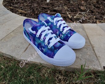 vans galaxy print shoes