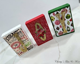 Bloques de alegría, bloques navideños, decoración navideña, decoración de mesa, letrero de alegría, letras de alegría, decoración de invierno, Navidad de madera, letrero de mesa, alegría