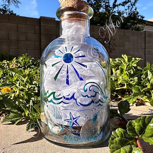 Seashell Jar, Seashell Collection, Seashell bottle, Vacation Bottle, Beach trip, Beach Shells, Shell Keepsake, Vacation Keepsake, Shell Jar