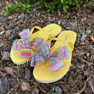 Easter bow shoes, Easter sandals, Easter shoes, Sandals with bows, Pastel bows, bow Flip Flops, Easter accessory, Easter outfit, Easter bows
