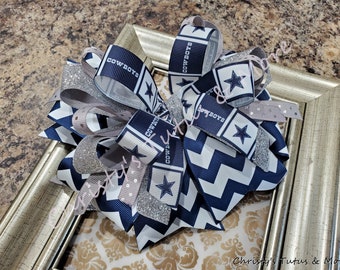 Dallas Cowboys Hair bow, Cowboys bow, Football bow, NFL team bow, Sports Hair bow, Dallas Cowboys hair accessory, Cowboys Bow stack