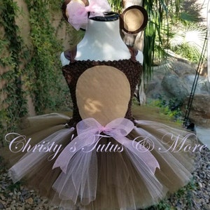 Monkey tutu costume, monkey costume, halloween costume, monkey tutu dress, girls dress up costume, monkey dress, monkey costume
