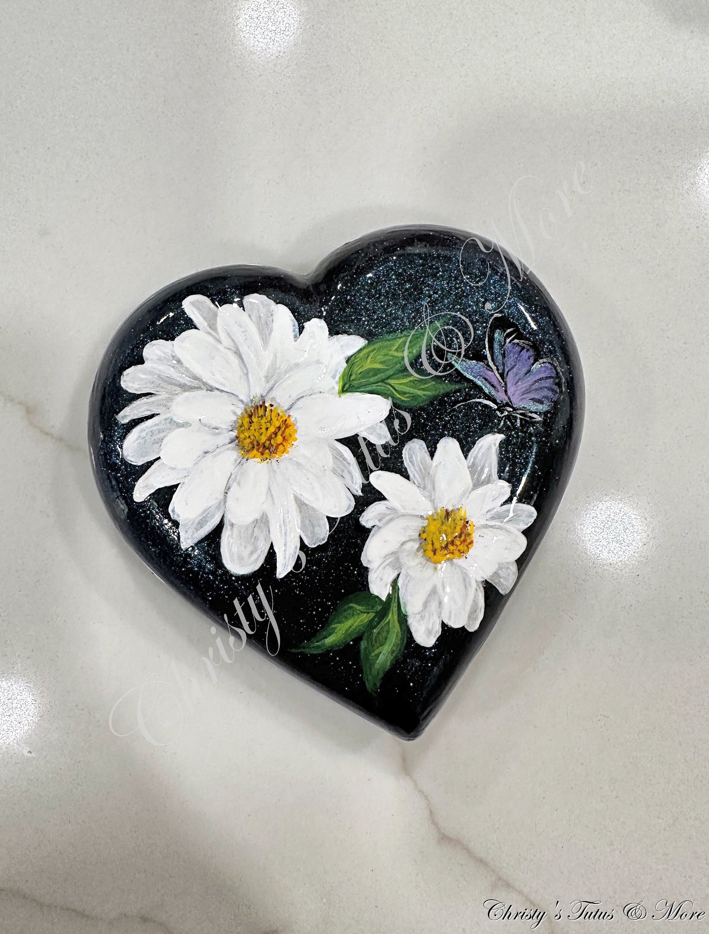 Painted Rock, Painted Daisy, Painted Dahlia, Painted Heart Rock ...