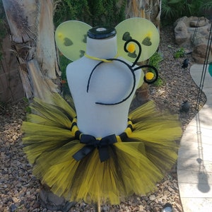 Bumble Bee Tutu costume with wings and antenna for Halloween