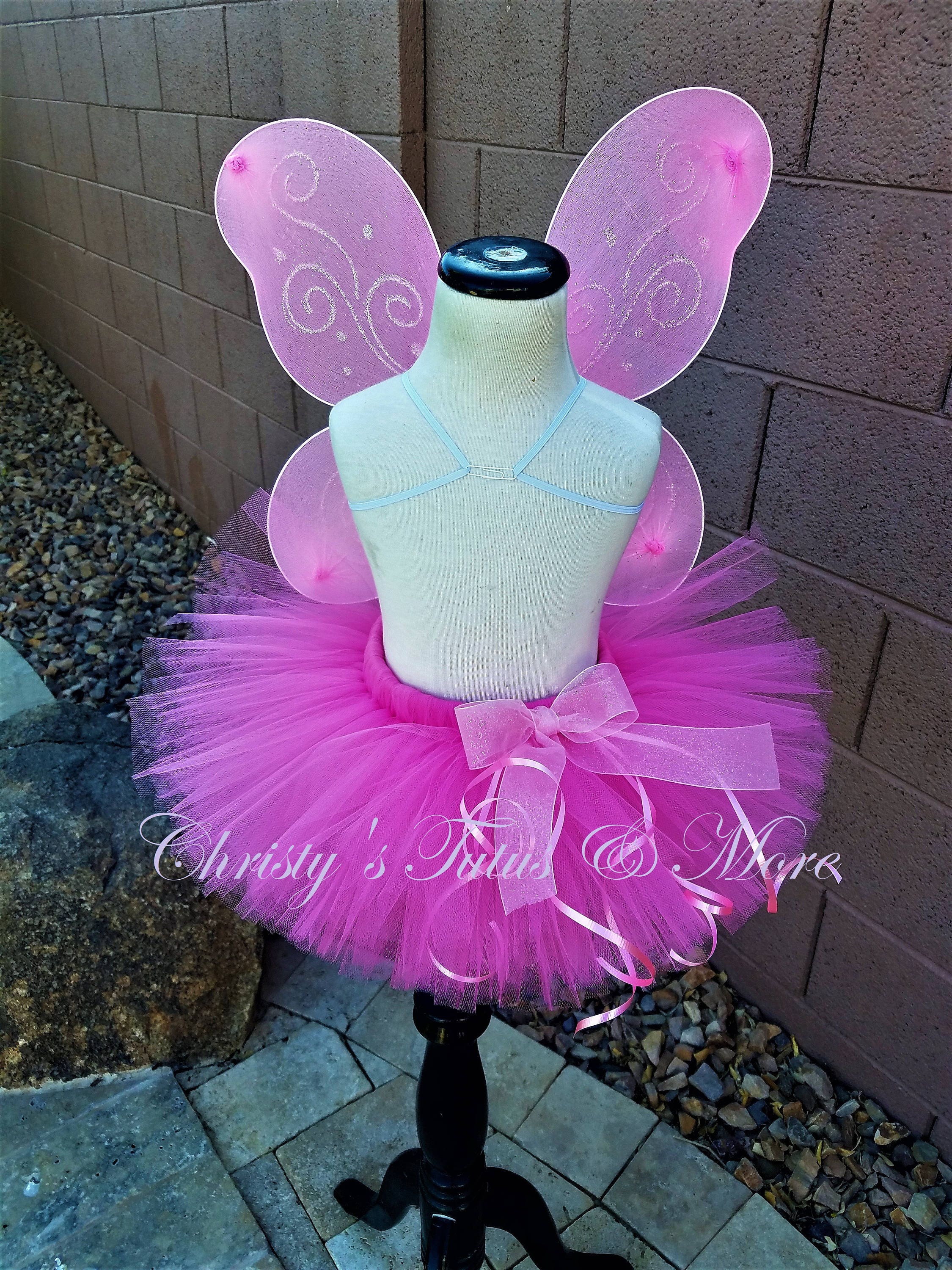 激安特価 Pink Butterfly or Fairy Costume Tutu With Wings for その他
