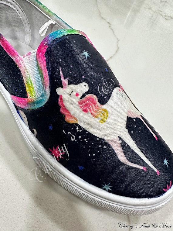 Unicorn Shoes Unicorn Sparkle Shoes Unicorn Tennis Shoes Unicorn Accessory Glitter Shoes Sparkle Shoes Decoupage Shoes Custom Shoes Etsy