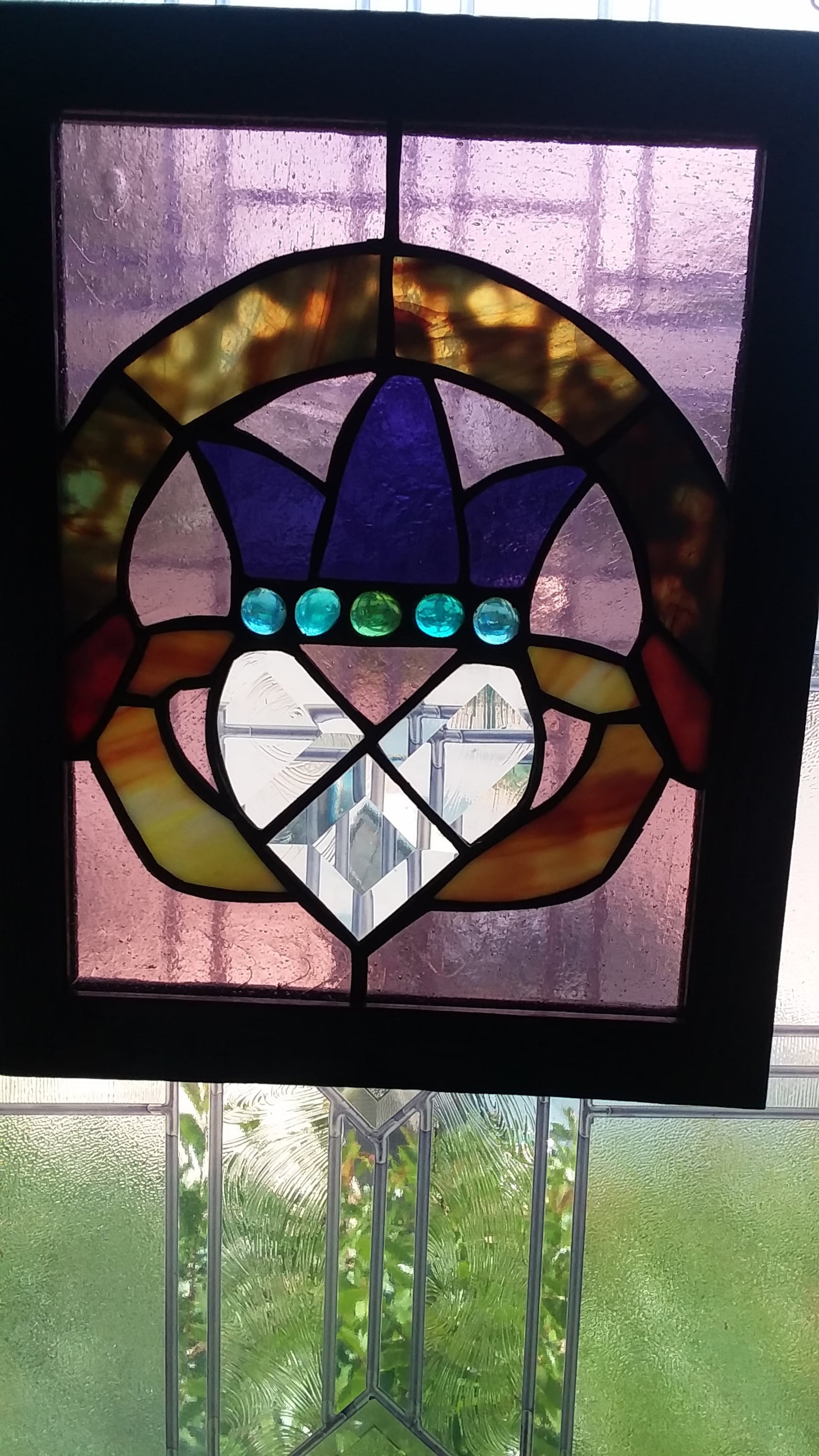 Claddagh celtic Stained Glass Etsy