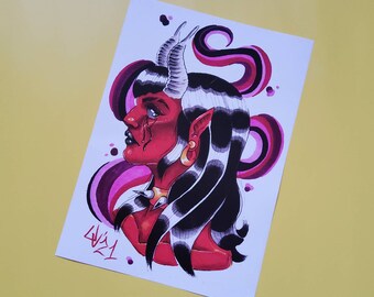 A4 Devil Woman poster print